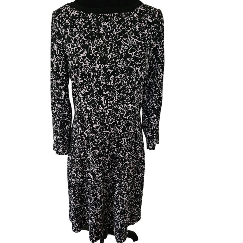 RW&Co Womens Floral Print Mini Dress Size S/P Black White 3/4
